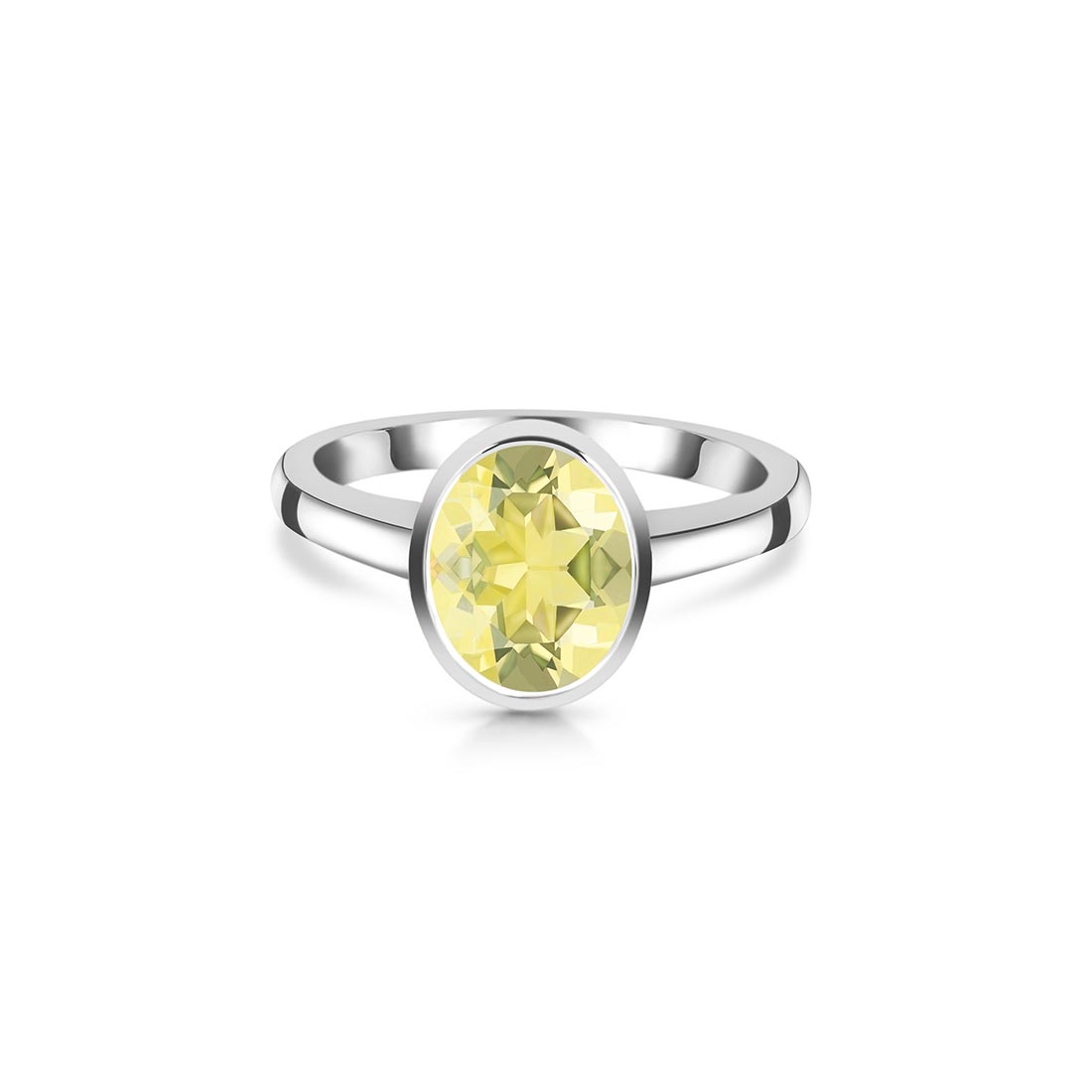 Lemon Quartz Ring-(LEM-SR-1623.)